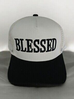 Blessed Embroidered Mesh Snapback Trucker Cap, NEW